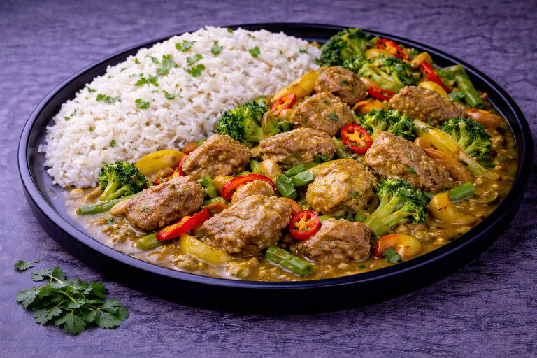 wokschotel met reepjes varkenshaas bij Besteldesk.nl